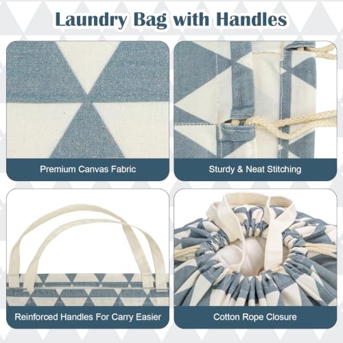 Canvas Laundry Bag 33"Wx 35"H, Heavy Duty Hamper Liner, XL Gray Triangle - color: Gray Triangle,1pc XL, size: XL 33"W x 35"H┃1 Pack