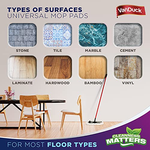 VanDuck 100% Cotton Terry Mop Pads 15x8 Inch, 72-Pack (Mop Not Included) - size: 24 Count (Pack of 3)