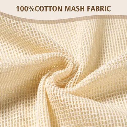 HEAVYWOOD 4-Piece Cotton Mesh Landry Bag Organic Wash Bag for Washing Machine Lingerie Bags for Washing Delicates with Sturdy Anti-Rust Zipper Clothes Washing Bag (4Bags, M) - size: 4 Medium