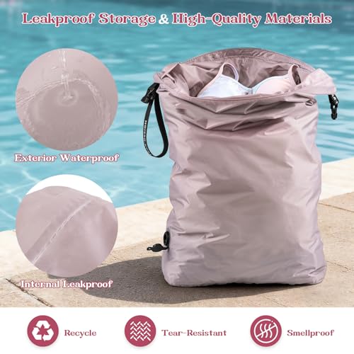 Travel Laundry Bag, Waterproof Compression Bags for Dirty Clothes - color: Purple, size: Large