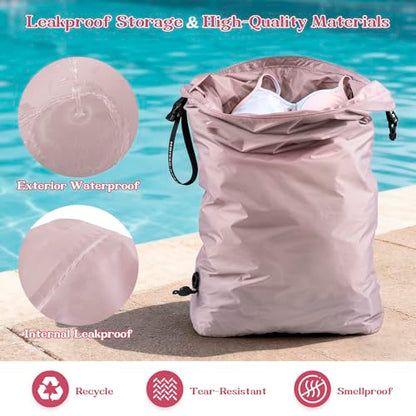 Travel Laundry Bag, Waterproof Compression Bags for Dirty Clothes - color: Purple, size: Large