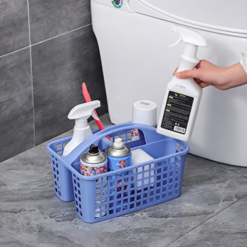 Portable Shower Caddy Basket Plastic Storage Basket with Compartments Blue - color: Blue