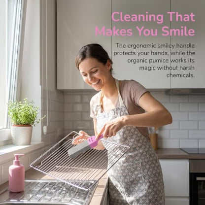 Pumice Stone for Cleaning Gas Stove Grates Top and Toilet with 2 Handle - 6Pack Cleaning Pumice Stone Toilet Bowl Cleaner for Oven