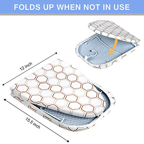 SheeChung Small Ironing Board 30"Lx12"W,Tabletop Iron Board with Mesh Metal - style: Hexagon-30X12