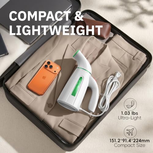 OGHom Steamer for Clothes, Portable Handheld Clothing Garment Steamer, 240ml Large Capacity 700W Travel Steam Iron 30 Second Fast Heat Up (Soft Green) - color: Soft Green