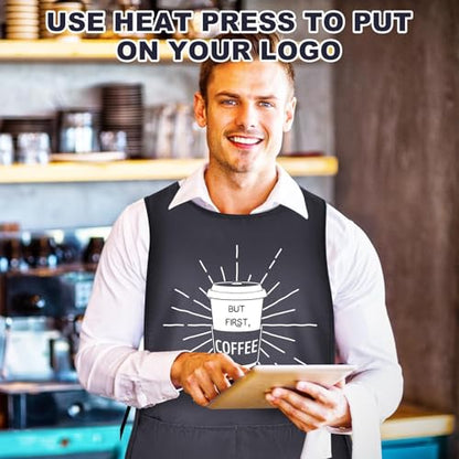 TFTAFAN Cobbler Apron Unisex Waterproof Apron with 2 Deep Pockets Art Smock for Painting Cleaning Artiest Apron work kitchen - color: Gray