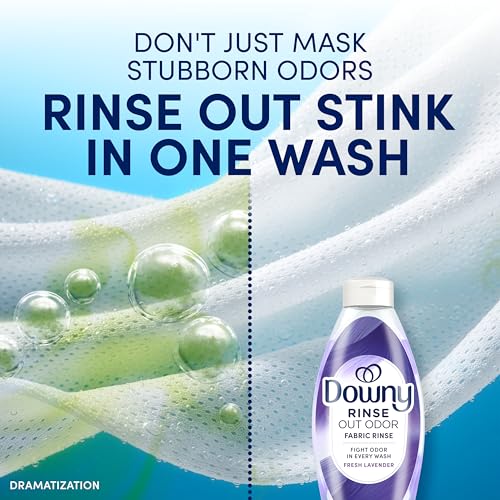 Downy RINSE & REFRESH Laundry Odor Remover and Fabric Softener, Fresh Lavender, 48 fl oz, Safe on ALL Fabrics, Gentle on Skin, HE Compatible - size: 48 Fl Oz (Pack of 1)