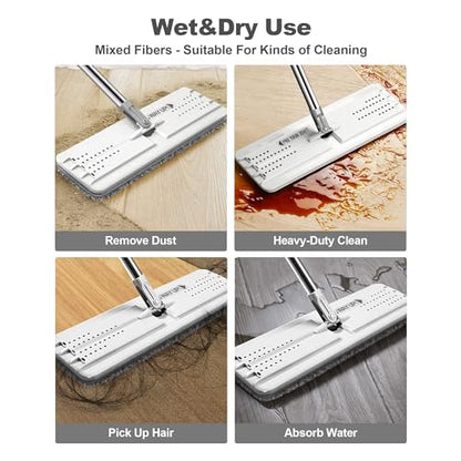 JOYMOOP Microfiber Flat Mop Pads, Washable Replacement Pads for 13 Inch Mop System, Grey, Pack of 4 - color: 4 Pcs 13" - 4 Grey, size: 13.0 × 4.9 Inch