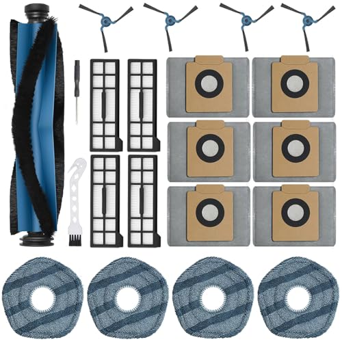 21Pcs X10 Pro Omni Replacement Parts Kit for Eufy X10 Pro Omni Robot Vacuum Accessories, 1 Main Roller Brush, 6 Dust Bags 4 Side Brushes 4 Hepa Filters 4 Mop Pads 1 Screwdriver 1 Clean Tool - size: 21 Pcs for eufy X10 Pro Omni