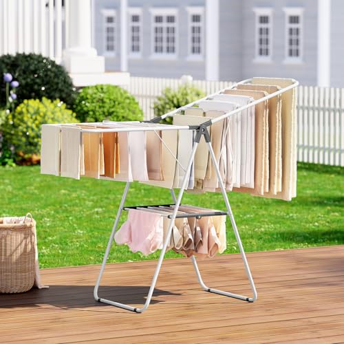 APEXCHASER PEXCHASER Foldable Clothes Drying Rack - color: Gray, size: 2 Wings