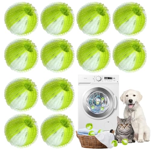 12 Pcs Pet Hair Remover for Laundry, Pet Hair Catcher, Washing Balls, Reusable Washing Machine Lint Paw Hair Catcher, Lint Balls for Washing Machine Dryer (Green) - color: Green
