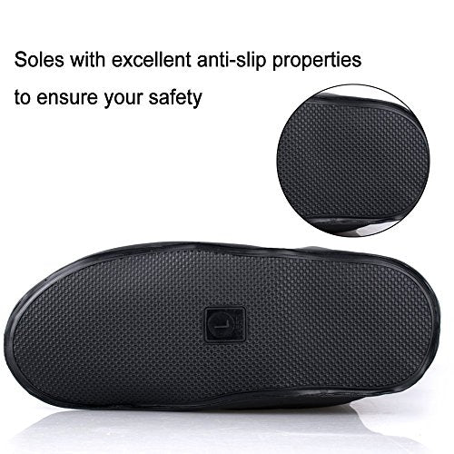 Waterproof Shoe Covers, Reusable Foldable Slip Proof Bottom Overshoes with Zipper, Keep Shoes Dry for Gardening Cycling Fishing Walking in Rain Snow and Mud - size: Large