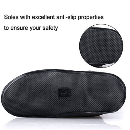 Waterproof Shoe Covers, Reusable Foldable Slip Proof Bottom Overshoes with Zipper, Keep Shoes Dry for Gardening Cycling Fishing Walking in Rain Snow and Mud - size: Medium