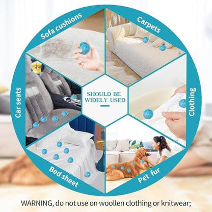 Pet Hair Remover for Laundry - 12PCS Reusable Dog & Cat Hair Catcher Balls for Washing Machine - Pet Fur Remover for Clothes, Bedding & Blankets - Safe on Fabric, Won’t Damage Laundry