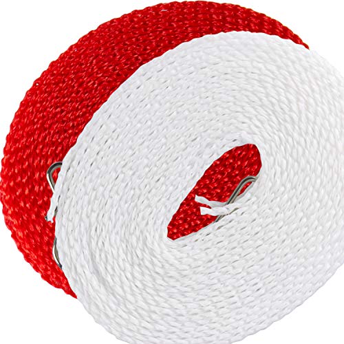 Foshine Clothesline 5m 1.64ft Length 2 Pack Clothes Drying Rope - color: White,red, size: 2 Pack