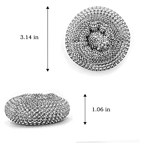 HONGYUTAI 10 Pack Stainless Steel Sponges, Scrubbing Scouring Pad, Steel Wool Scrubber for Kitchens, Bathroom and More
