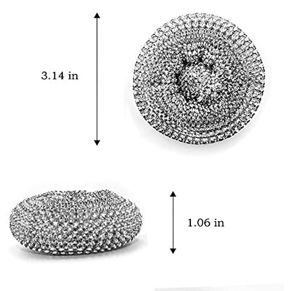 HONGYUTAI 10 Pack Stainless Steel Sponges, Scrubbing Scouring Pad, Steel Wool Scrubber for Kitchens, Bathroom and More