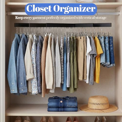 4 Pack Legging Organizer for Closet Pants Hangers with 12 Clips