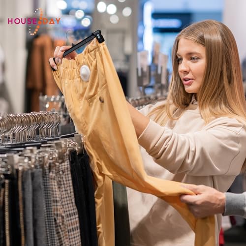 HOUSE DAY Black Pants Hangers with Clips 100 Pack, 12 Inch Skirt Hangers - color: 12"-black, size: 100 Pack