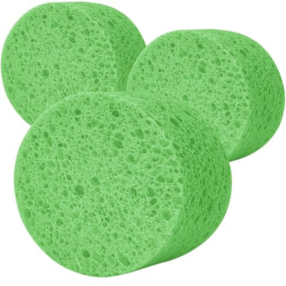 3-Pack Large Sponge, Kitchen Sponges, Handy Sponges, Cellulose Sponges, Dish Washing Sponge, Natural Sponge, Car Washing Sponge, Eco Friendly Sponge (Round, 4" X 4" X 2"), Green - color: B-green
