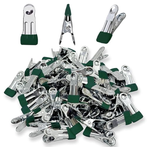 Clothes Pins for Hanging Clothes, Stainless Steel Clothes Pins for Laundry Clips, Multipurpose Clothes Pins, Clothes Pins Heavy Duty Outdoor, Bag Clips for Socks, Towels, Snacks (66, Dark Green) - color: Dark Green
