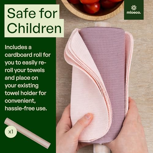 mioeco 24 Pack Reusable Kitchen Paper Towels, Organic Multicolor Cloths - size: 24 Pack Blush Harmony