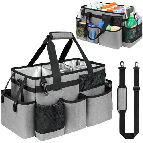 Cleaning Caddy Bag, Large Cleaning Bag for Housekeepers, Rose Gray - color: Gray, size: L