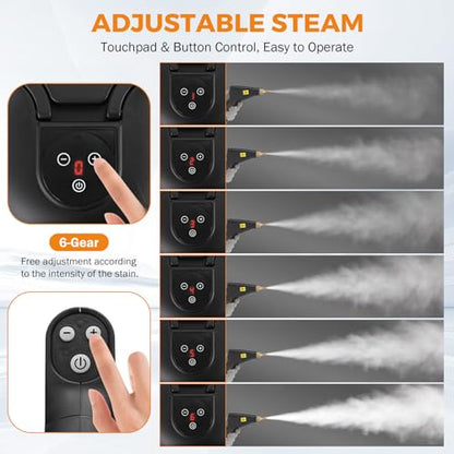 BEAMNOVA High Pressure Steamer for Auto Detailing, 1.2L Car Steam Cleaner - color: Black