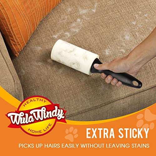 WulaWindy Extra Sticky Lint Rollers for Pet Hair, 8 Rolls, 2 Handles - size: 8 Pack
