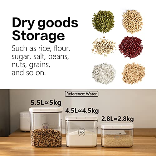 Flour Container - 5.5 L /5.81qt/5kg Large Flour Dispenser Keep Your Flour Fresh and Dry Easily with Kitchen Essential - color: 5.5 L