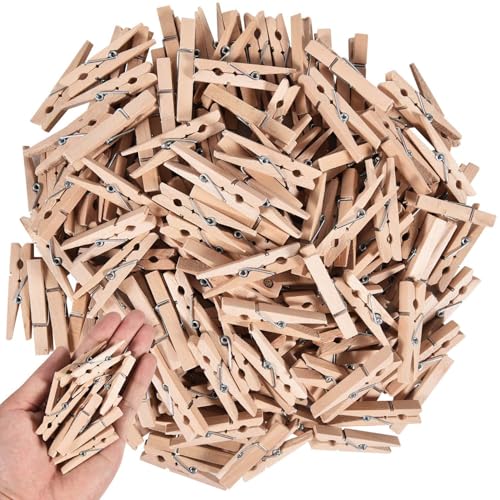 SenseYo 120 Pcs Mini ClothesPins for Photo 1.9 Inch Small Wooden Clips Clothes Pins Multi-Purpose for Pictures DIY Crafts Art Decorations