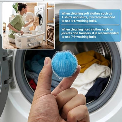 12 Pack Reusable Pet Hair Remover Laundry Balls, Safe for Washer & Dryer, Anti-Tangle Lint Catcher Balls for Dog Cat Hair, Clothes Bedding Blankets, Blue