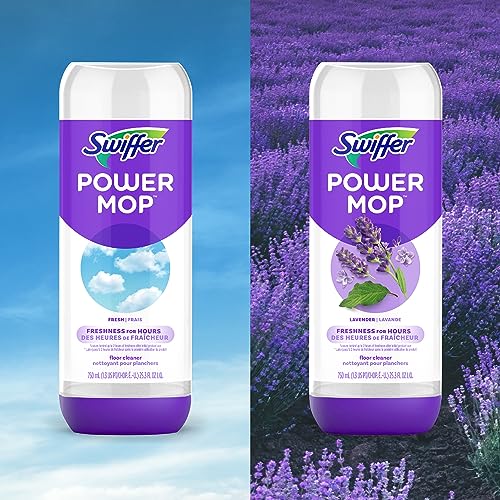 Swiffer PowerMop Liquid Floor Cleaner Refills, Solution for Power Mop, Fresh Scent, 2 Count Mopping Fluid Replacement Bottle, Spray Mops Cleaning Juice, No Bucket Needed, Multi-Surface and Wood - size: 25.35 Fl Oz (Pack of 2)