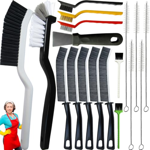 CRAFNEW 18Pcs Crevice Cleaning Brush Set, Cleaning Tools for Tight Spaces