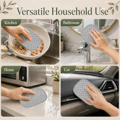 15 Pcs Multipurpose Wire Dishwashing Rags, Non-Scratch Reusable Cleaning Cloths with Double Layer Metal Scrubbing Surface for Kitchen Pots Pans Sinks, Heavy-Duty Cleaning Supplies