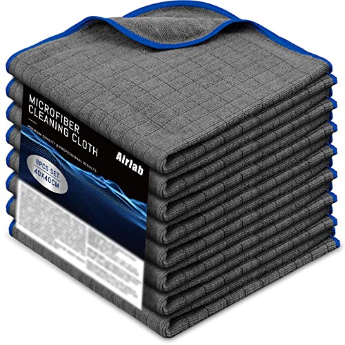 Airlab Glass Polishing Streak Free Miracle Cleaning Cloth, Grey-Navy Blue - color: Grey-navy Blue