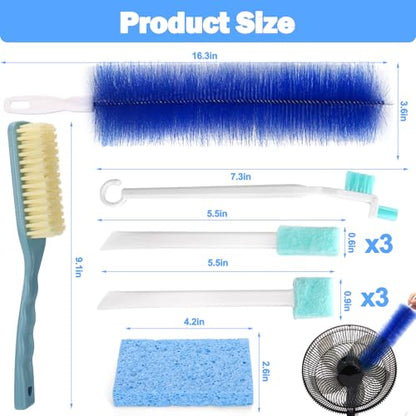 XANGNIER Fan Cleaning Brush Dust Removal Tool Kit,Bendable,10 Pcs - color: Multicolor1