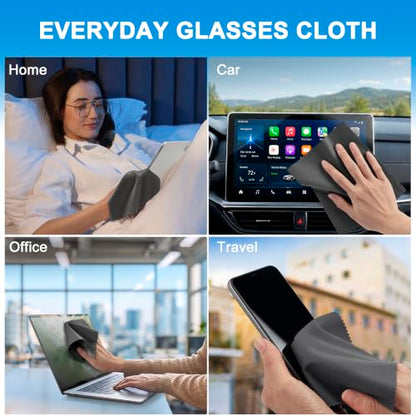 6 Pack Microfiber Glasses Cleaning Cloth Streak & Scratch-Free Lens Cleaning Cloth – Safe for Eyeglasses, Sunglasses, Glasses Cleaner, Lens Wipes, iPhone & Screens - size: 6 Pack