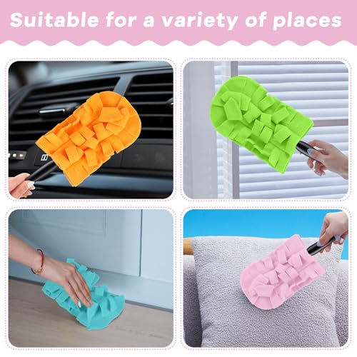 12 Pcs Reusable Duster Refills Washable Pads, Candy Color - color: Candy Color