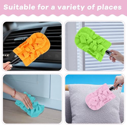 12 Pcs Reusable Duster Refills Washable Pads, Candy Color - color: Candy Color