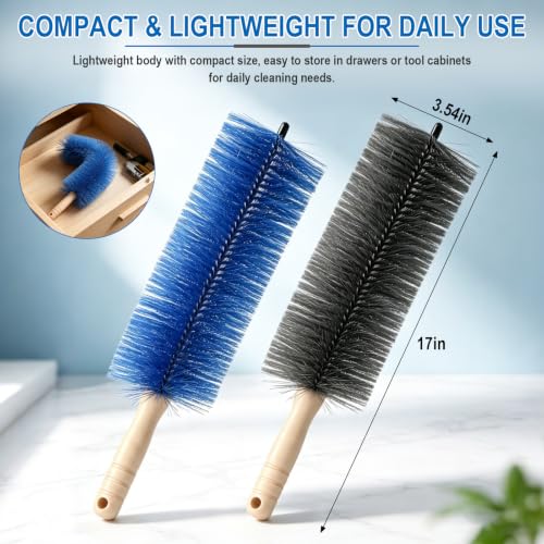 2PCS Fan Cleaning Brush, 2026 New Bendable Microfiber Head Dusting Brushes, Remover Washable ldeal for Electric and Blind, Home Car Vents, Air Conditioning, Curtain