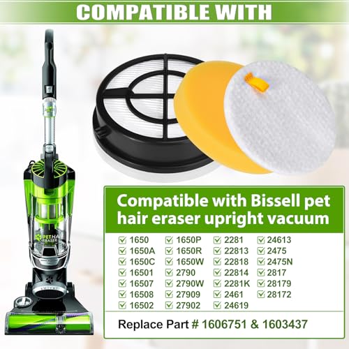 1650 Filter Replacement Compatible with Bissell Pet Hair Eraser Turbo