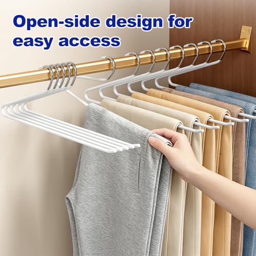 CTIME 30 Pack Open Ended Pants Hangers for Jeans, Non Slip Jean Hangers