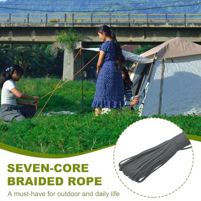 uxcell 4mm Nylon Rope, 10ft Portable Clothesline for Luggage and Backpack Tie Downs, Hanging Clothes, Swings, Camping and Mountaineering Tie Downs, Dark Gray - color: Dark Gray