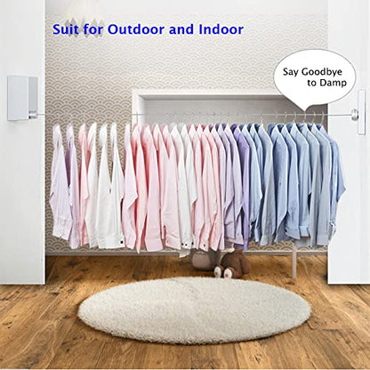 Retractable Clothesline Clothes Line Retracting Outdoor/Indoor, Heavy Duty Stainless Steel Adjustable Drying Rope Wire Dryer with ABS case+Aluminum, Self Adhesive Wall Mount Upgrade Edge White - color: V-upgrade White With Silver Edge