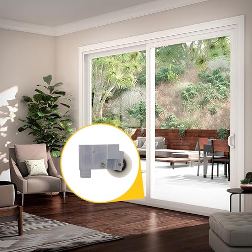Brixwell Patio Door Roller Assembly, Aluminum Housing, Mill Finish, White Nylon Wheel, 1-21/32" Wheel Diameter, 2-17/32" Length, 1" Width, 1-9/16" Height for Sliding Patio Doors