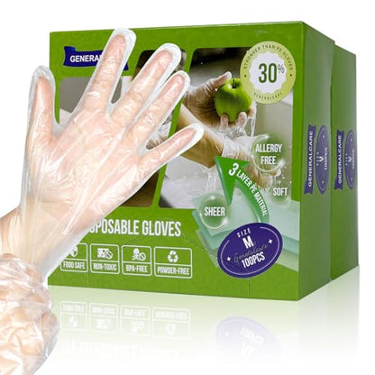 Disposable TPE Cooking Gloves, Ideal for Cleaning and Food Prep, Latex & Powder Free, Food safe - size: Small, style: 2*100pcs