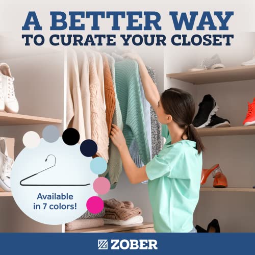Zober Pants Hangers Non Slip - Open Ended Pants and Jean Hangers for Closet - Space Saving Clothes Hanger - Strong, Durable, Metal Pant Hangers (Black 2O Pack) (Pack of 6) - size: 2O Pack (Pack of 6)