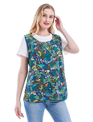Nanxson Cobbler Apron for Women with Pockets,Cotton Smock with Buttons - color: Greenleaf, size: XX-Large