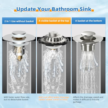Universal Bathtub Drain Stopper, Brass Metal Shower Hair Catcher, Brushed Nickel - color: Brushed Nickel